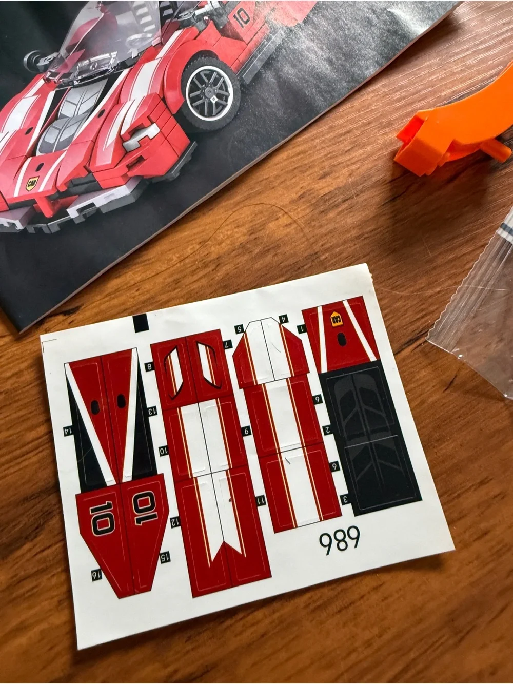 Reobrix NO 686 Technic Race Car Building Set with Stickers